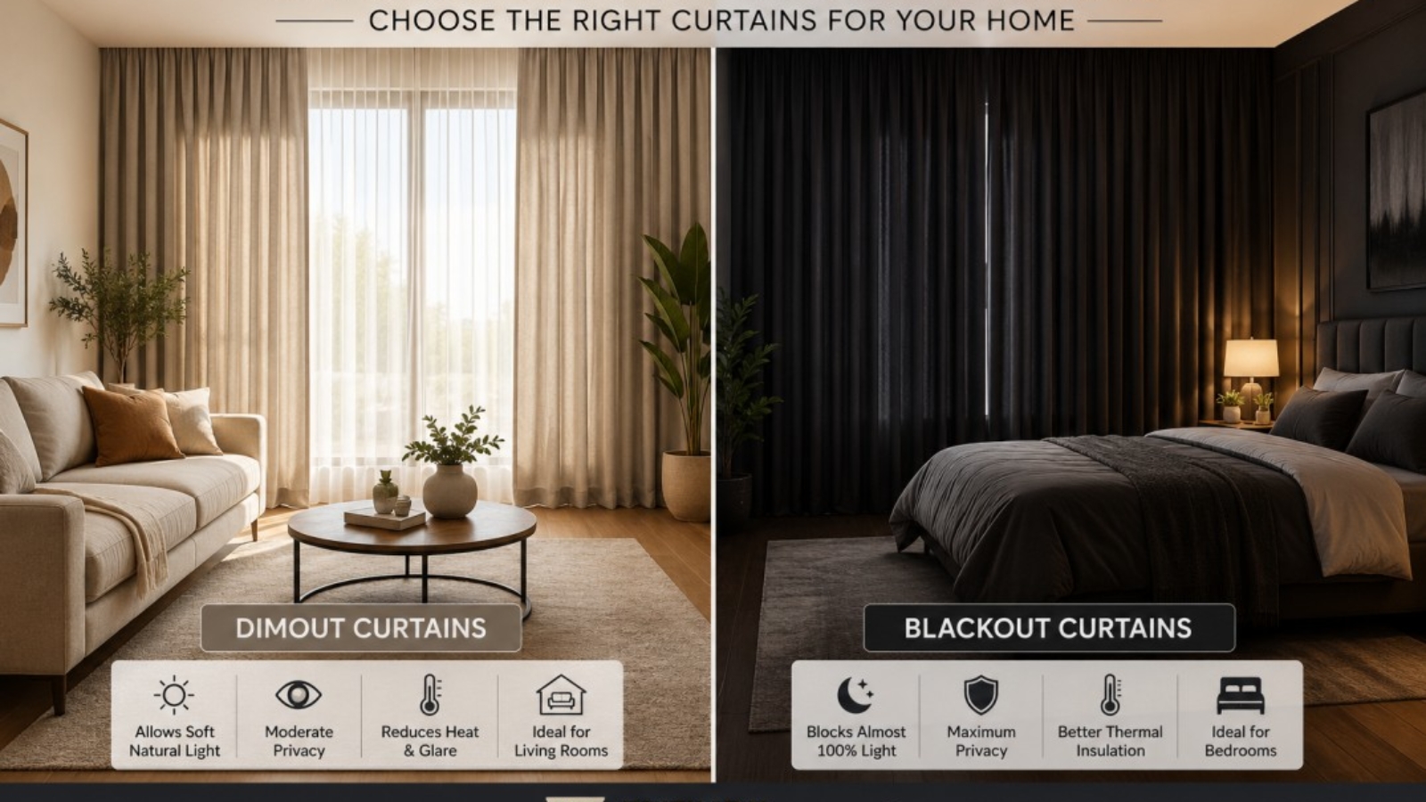 Dimout vs Blackout Curtains
