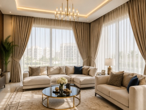 Elegant Living Room Curtains Ideas for Sharjah Homes